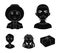 Chinese, ukrainian, russian, eskimo. Human race set collection icons in black style vector symbol stock illustration web