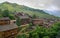 Chinese village in the beautiful terraced rice fields in Longsheng. Tian Tou Zhai village in longji rice terrace in guangxi