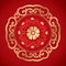 Chinese Vintage Elements on classic red background