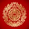 Chinese Vintage Elements on classic red background