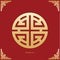 Chinese Wealth symbol. Chinese traditional ornament design. The Chinese text is pronounced Lu and translate Wealth