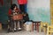 Chinese Woman at Work in a Garments Shop