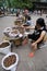 Chinese Women selling walnuts