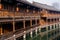 Chinese wood structure building by water