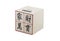 Chinese wooden coin bank with white background