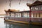 Chinese wooden floating restaurant