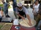 Chinese worker making Bosi sugar