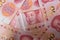 Chinese Yuan banknotes, paper money. Bank of China currency