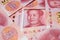 Chinese Yuan banknotes, paper money. Bank of China currency