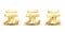 Chinese Yuan local symbol. Gold shiny metal Renminbi currency sign