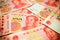 Chinese Yuan Note rmb or renminbi background textured