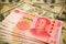 Chinese Yuan Note and U.S. dollar Exchange rate concept