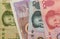 Chinese Yuan Renminbi bank notes close-up