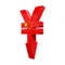 Chinese Yuan Symbol and Red Arrow