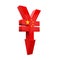 Chinese Yuan Symbol and Red Arrow