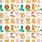 Chinese Zodiac animal seamless pattern