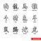 Chinese zodiac animal symbols icon set of outline types. Isolated vector sign symbols. Icon pack