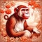 Chinese zodiac monkey - ai generated image