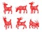 Chinese zodiac nanny goat animal vector icons set.