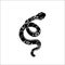 Chinese zodiac symbol of the year of the snake. Black snake with white ornament.