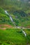 Chinnakanel Water Falls with Munnar Tea plantation View. Best Tea plants In Munnar, Kerala, India