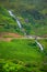 Chinnakanel Water Falls with Munnar Tea plantation View. Best Tea plants In Munnar, Kerala, India