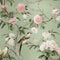 chinoiserie peony blossom with birds wallpaper seamless pattern