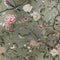 chinoiserie peony blossom with birds wallpaper seamless pattern