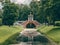 Chinoiserie-style cross bridge with gazebo in Alexander Park