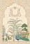 Chinoiseries peacock, Birds Palace garden royal Wallpaper illustration.