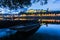 Chinon town France during the blue hour