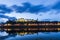 Chinon town France during the blue hour