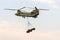 Chinook helicopter carrying a car
