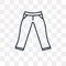 Chinos Pants vector icon isolated on transparent background, lin