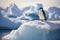 Chinstrap penguin on the ice floe, Antarctic Peninsula, Chinstrap penguins, Pygoscelis antarctica, on an iceberg off the South