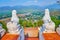 The Chinthe lions at the staircase of Wat Phrathat Doi Kong Mu Temple, Mae Hong Son, Thailand