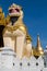 Chinthe statue guarding the entrance at the Shwedagon pagoda