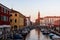Chioggia - Church of Saint James Apostle with view of canal Vena nestled in charming town of Chioggia