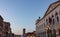 Chioggia - Scenic view at sunset of landmarks in pedestrian area Corso del Popolo in old town