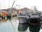 Chioggia, VE, Italy - February 11, 2018: Large fishing boats moo