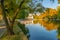 Chios Lake in the Cluj-Napoca Central Park on a beautiful autumn sunny day in Romania