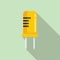 Chip capacitor icon flat vector. Diode component