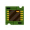 Chip. Computer accessories. Green microchip. Modern technology