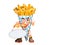 Chip cone man eating chip on white background - chip shop advertising display model