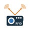 Chip, frequency, radio, rfid, signal icon. Glyph style vector EPS