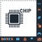 Chip icon flat