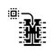 chip installation semiconductor manufacturing glyph icon vector illustration