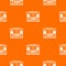 Chip microcontroller pattern vector orange