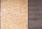 Chipboard background texture. Wooden osb surface at wood laminate floor