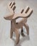 Chipboard wooden christamas deer in a close view